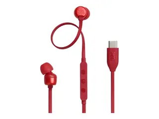 JBL TUNE 310C USB - Ørepropper med mikrofon i øret - kablet - USB-C - rød