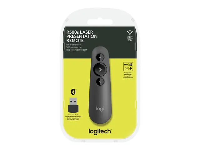 Logitech R500s - Presentasjonsfjernstyring - 3 knapper - grafitt