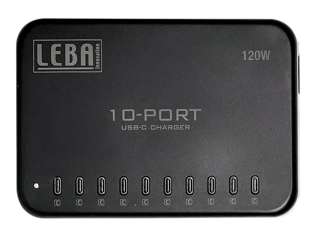LEBA NoteCharge - Strømadapter 12 watt per port 120 2.4 A 10 utgan...