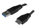 StarTech.com 0.5m 20in Slim USB 3.0 A to Micro B Cable M/M Mobile Charge Sync USB 3.0 Micro B Cable fors and Tablets (USB3AUB50CMS) - USB-kabel - Micro-USB Type B til USB-type A - 50 cm