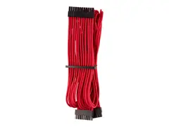 CORSAIR Premium individually sleeved (Type 4, Generation 4) Strømkabel - 24-pins ATX (hunn) til 24 pin ATX (20+4) (hunn) - 61 cm - rød