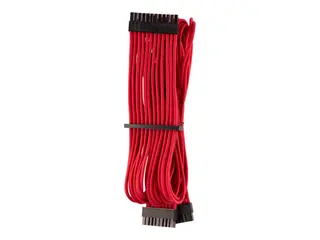 CORSAIR Premium individually sleeved (Type 4, Generation 4) Str&#248;mkabel - 24-pins ATX (hunn) til 24 pin ATX (20+4) (hunn) - 61 cm - r&#248;d