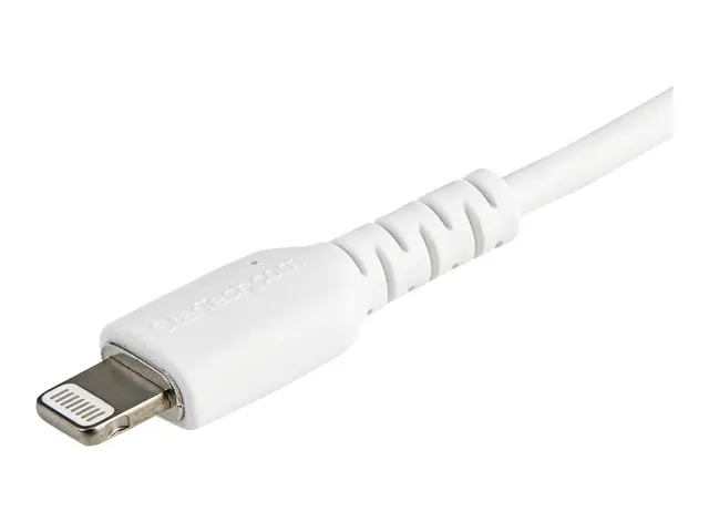 StarTech.com 12 in(30cm) Durable White USB-A to Lightning Cable, H...