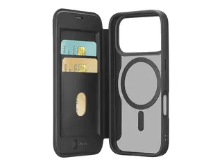 Cellularline Daily Mag - Lommebok for mobiltelefon MagSafe-samsvar - svart - for Apple iPhone 17 Pro Max