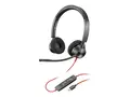 Poly Blackwire 3320 - Blackwire 3300 series hodesett - on-ear - kablet - USB-C - svart - UC-sertifisert