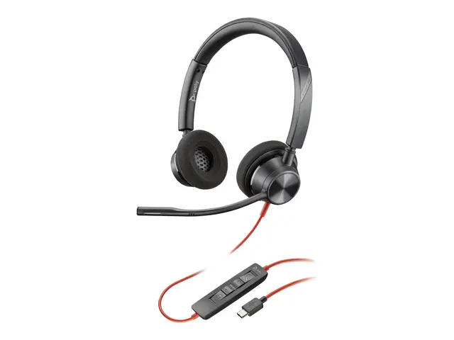 Poly Blackwire 3320 - 3300 series hodesett on-ear kablet USB-C sva...