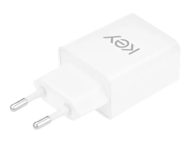 Key - Strømadapter - 12 watt - 2.4 A (USB) - hvit