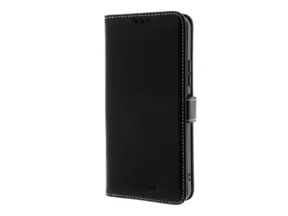 Insmat Exclusive - Lommebok for mobiltelefon polyuretan, lær, bomull, termoplast-polyuretan (TPU), kartong+papir - svart - for Nokia C32