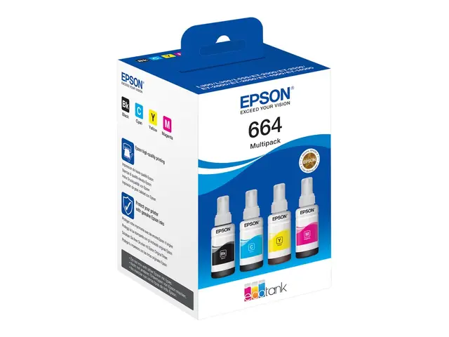 Epson EcoTank 664 - 4-pack - svart, gul, cyan, magenta - original ...
