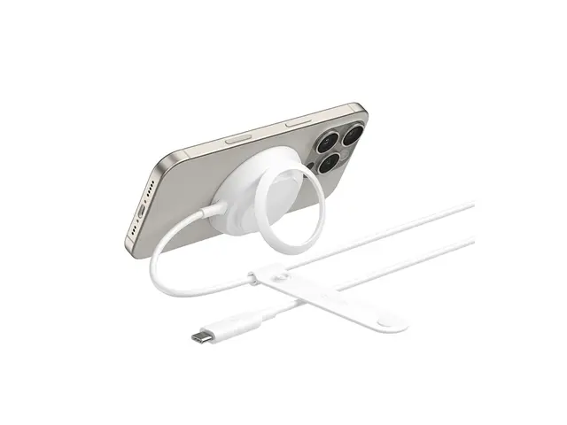 Belkin UltraCharge - Trådløst ladestativ Qi2 25 watt hvit