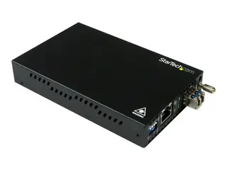 Startech Singlemode (SM) LC Fiber Media Converter for 1Gbe Network 20km - Gigabit Ethernet - 1310nm - with SFP Transceiver (ET91000SM20) - fibermedieomformer - 1GbE
