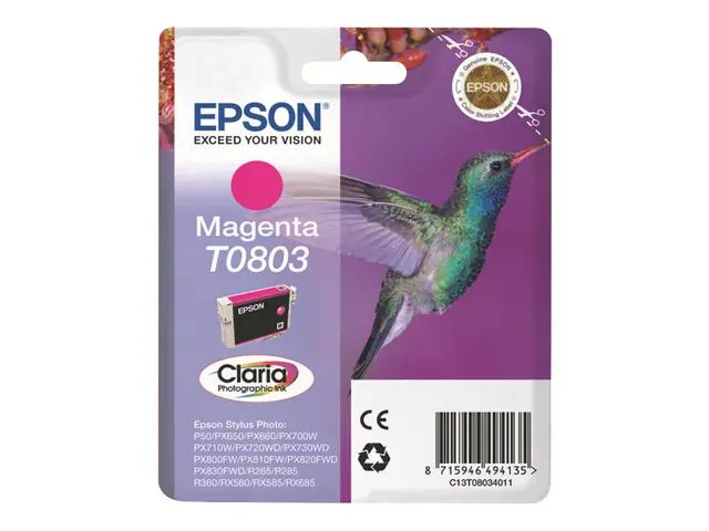 Epson T0803 - 7.4 ml - magenta - original - blister - blekkpatron ...