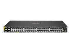 HPE Aruba 6100 48G Class4 PoE 4SFP+ 370W Switch Switch - Styrt - 48 x 10/100/1000 (PoE+) + 4 x 1 Gigabit / 10 Gigabit SFP+ - side til side-luftflyt - rackmonterbar - PoE+ (370 W) - gjenmarkedsf&#248;rt