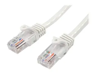 Startech 1m White Cat5e / Cat 5 Snagless Patch Cable Koblingskabel - RJ-45 (hann) til RJ-45 (hann) - 1 m - UTP - CAT 5e - riser, uten hindringer - hvit