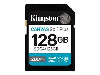 Kingston Canvas Go! Plus - Flashminnekort 128 GB - Video Class V30 / UHS-I U3 / Class10 - SDXC UHS-I