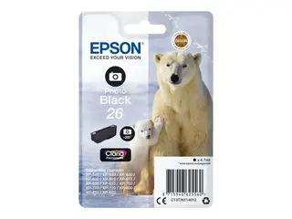 Epson 26 - 4.7 ml - fotosort - original - blister blekkpatron - for Expression Premium XP-510, 520, 600, 605, 610, 615, 620, 625, 700, 710, 720, 800, 810, 820