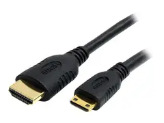 Startech 1m High Speed HDMI Cable with Ethernet HDMI to HDMI Mini HDMI-kabel med Ethernet - HDMI hann til 19 pin mini HDMI Type C hann - 1 m - skjermet - svart