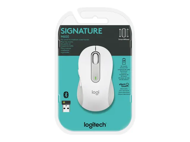 Logitech Signature M650 - Mus optisk 5 knapper trådløs 2.4 GHz, Bl...