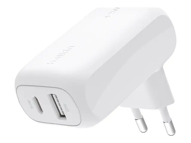 Belkin BoostCharge - Strømadapter 42 watt 3 A PD 3.0 2 utgangskont...