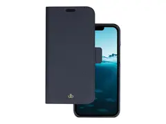 dbramante1928 New York - Lommebok for mobiltelefon rullesteinsbelagt fullnarvet bærekraftig skinn - asurblå - for Apple iPhone 14 Pro Max