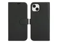 iiglo - Lommebok for mobiltelefon 2-i-1 - prima polyuretanlær - svart - for Apple iPhone 15 Plus