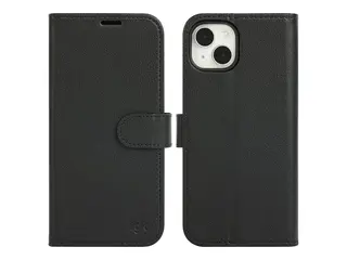 iiglo - Lommebok for mobiltelefon - 2-i-1 prima polyuretanlær - svart - for Apple iPhone 15 Plus