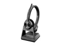 HP Poly Savi 7320 - Savi 7300 series hodesett - on-ear - DECT - tr&#229;dl&#248;s - USB-A via DECT adapter - svart - Certified for Microsoft Teams, UC-sertifisert