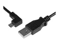 StarTech.com 2m 6 ft Micro-USB Charge-and-Sync Cable Left-Angle Micro-USB - M/M - USB to Micro USB Charging Cable - 24 AWG (USBAUB2MLA) - USB-kabel - Micro-USB type B til USB - 2 m