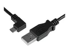 StarTech.com 2m 6 ft Micro-USB Charge-and-Sync Cable Left-Angle Micro-USB - M/M - USB to Micro USB Charging Cable - 24 AWG (USBAUB2MLA) - USB-kabel - Micro-USB type B til USB - 2 m