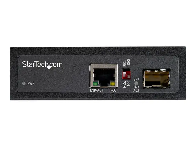 StarTech.com PoE+ Industrial Fiber to Ethernet Media Converter 60W...