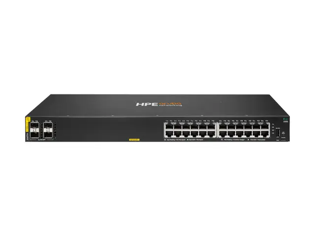 HPE Aruba 6100 24G Class4 PoE 4SFP+ - Switch - Styrt - 24 x 10/100...
