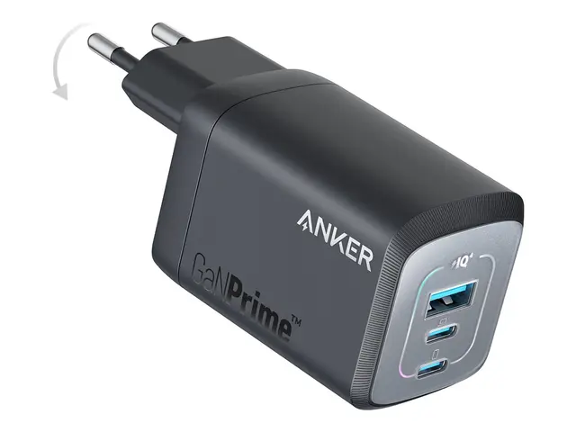 Anker Prime - Strømadapter GaN AC 100-240 V 67 watt utgangskontakt...