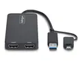 Startech - Video adapter - USB-type A, USB-C hann til HDMI hunn 18.3 m - svart - 1080p-støtte, 4K 30Hz støtte