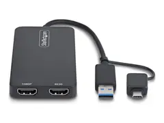 Startech - Video adapter - USB-type A, USB-C hann til HDMI hunn 18.3 m - svart - 1080p-støtte, 4K 30Hz støtte