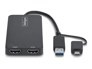 Startech - Video adapter - USB-type A, USB-C hann til HDMI hunn 18.3 m - svart - 1080p-støtte, 4K 30Hz støtte