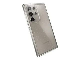 Speck Presidio Lux Glitter - Baksidedeksel for mobiltelefon plastikk - klar/gull glitring - for Samsung Galaxy S24 Ultra