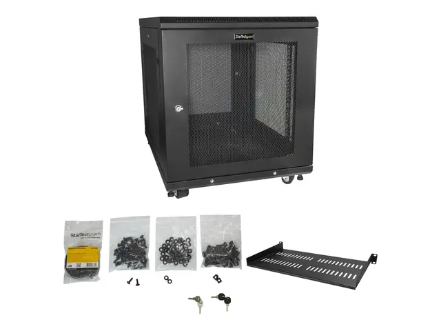 StarTech.com 12U Server Rack Cabinet, 4-Post Adjustable Depth (2" ...