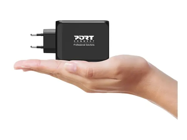 PORT Connect - Strømadapter GaN 130 watt 5 A PD, QC 3.0 4 utgangsk...