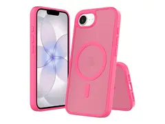 Screenor Icy - Baksidedeksel for mobiltelefon MagSafe-samsvar - termoplast-polyuretan (TPU), akryl - klar rosa - for Apple iPhone 16e, 17e