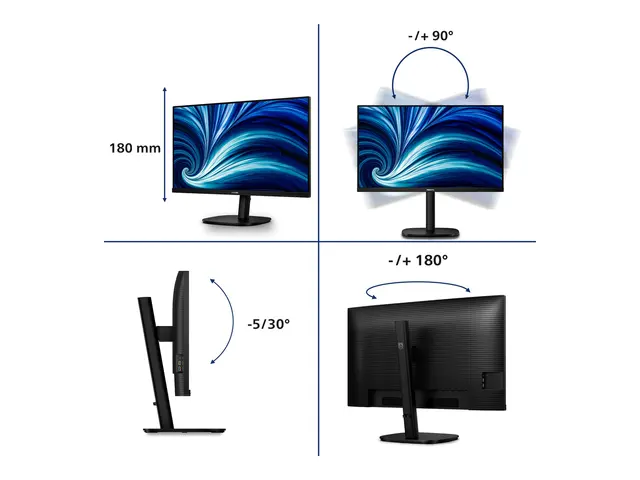 Philips 32B2U3601 - 3000 Series LED-skjerm 32" (31.5" synlig) 2560...