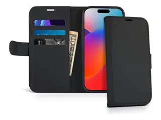 iiglo - Lommebok for mobiltelefon polyuretanlær - svart - for Apple iPhone 16