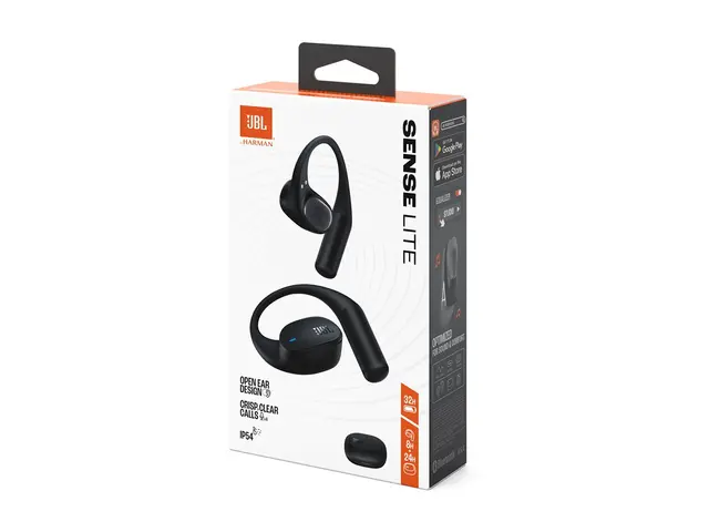 JBL Sense Lite - True wireless-hodetelefoner med mikrofon åpent øre - over-øret-montering - Bluetooth - svart 