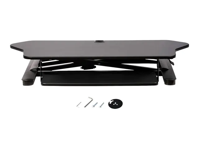 StarTech.com Corner Sit Stand Desk Converter with Keyboard Tray, L...