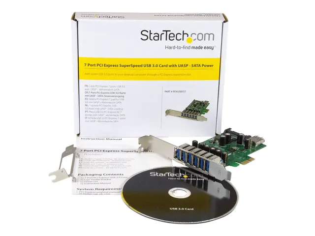 StarTech.com 7 Port PCI Express USB 3.0 Card - Standard & Low-Prof...