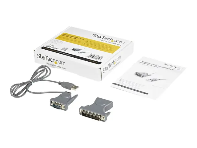 StarTech.com USB to Serial Adapter - 3 ft / 1m - with DB9 to DB25 ...