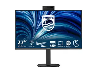 Philips 27B2U3601H - 3000 Series LED-skjerm - 27" - 2560 x 1440 QHD @ 120 Hz - IPS - 350 cd/m² - 1500:1 - 4 ms - HDMI, DisplayPort, USB-C - høyttalere - svart