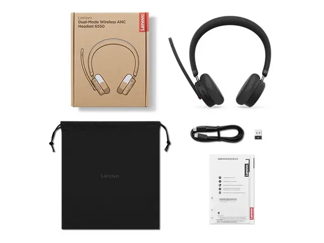 Lenovo 6550 - Hodesett on-ear Bluetooth trådløs aktiv støydemping ...