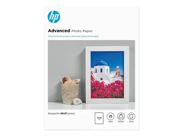 HP Advanced Glossy Photo Paper - Blank - 130 x 180 mm 25 ark fotop...