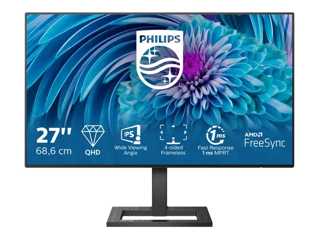 Philips E-line 275E2FAE - LED-skjerm 27" 2560 x 1440 QHD @ 75 Hz I...
