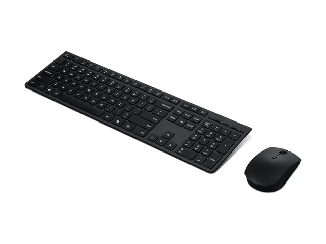 Lenovo Professional - Tastatur- og mussett full size - trådløs - 2.4 GHz, Bluetooth - QWERTY - Nordisk - grå - brun boks 